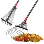 Adjustable Metal Leaf Rake with Collapsible Head