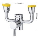 TIDYENDURE Yellow Faucet-Mounted Eye Wash Station