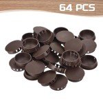 64PCS Brown Plastic Hole Plugs for Furniture