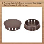 64PCS Brown Plastic Hole Plugs for Furniture