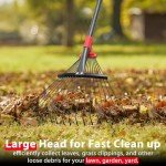 Adjustable Metal Leaf Rake with Collapsible Head