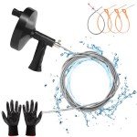 33 Ft Drain Auger with Gloves - Heavy Duty Clog Remover