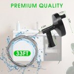 33 Ft Drain Auger with Gloves - Heavy Duty Clog Remover