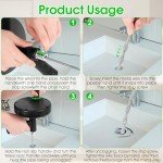 33 Ft Drain Auger with Gloves - Heavy Duty Clog Remover