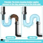 3-Piece Drain Cleaning Bladder Kit for Pipe Unclogging