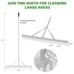 36" Heavy Duty Aluminum Landscape Garden Rake
