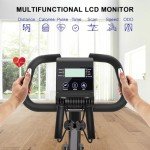 4-in-1 Folding Magnetic Exercise Bike with LCD Display