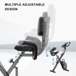 4-in-1 Folding Magnetic Exercise Bike with LCD Display