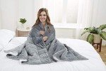 Sherpa Fleece Weighted Blanket for Adults - Grey