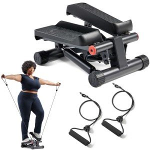 Sunny Health & Fitness Smart Mini Stepper with Bands