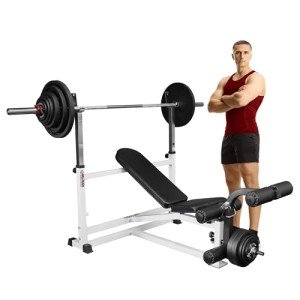 Deltech Fitness DF1000 Olympic Weight Bench with Leg Developer