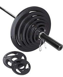 300 Lb Olympic Barbell and Plate Set