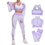 3-Piece Women's Workout Set - Purple