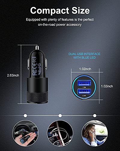 Dual Port Fast Car Charger for iPhone & Samsung