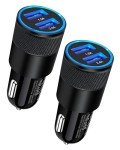 Dual Port Fast Car Charger for iPhone & Samsung