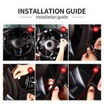 38cm 15inch Car Steering Wheel Braid Cover Artificial leather Needles And Thread Soft Non-slip Auto Interior Accessories Kits