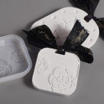Camellia Plaster Hanging Plate Silicone Mold Wardrobe Car Fragrances Aromatherapy Epxoy Resin Mould DIY Casting Tool