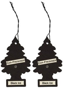 LITTLE TREES Car Air Freshener | Hanging Paper Tree for Home or Car | Black Ice | 2 Pack