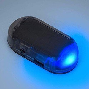 PerfecTech Car Solar Power Simulated Dummy Alarm Warning Anti-Theft LED Flashing Security Light with New USB Port (Blue)