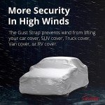 Gust Strap Car Cover Wind Protector - Protect Your Car Cover from Blowing Off in High Winds - Works with Most Cars, SUVs, Trucks, Vans, and More! Universal Fit. Complete Wind Kit.