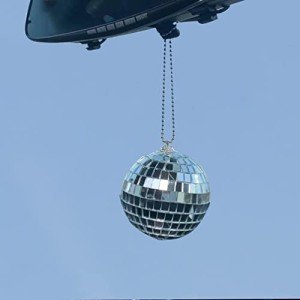 RANXIZY Bling Bling Car Mirror Hanging Disco Ornament Decoration for Car Cute Rearview Mirror Pendant Interior Accesories