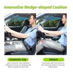 Wedge Car Seat Cushion for Driving Broaden Vision by Raised Back- Soft Dense Memory Foam Car Seat Cushion for Car Seat Driver/Passenger Offer Comfort and Relief for Sciatica,Hip,and Coccyx Pain(Black)