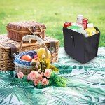 Car Trash Can, Foldable Hanging Car Garbage Can Large Capacity Waterproof Car Trash Bag, Leakproof Car Can, Car Storage Bag Organizer for Camping, Car Interior Accessories Black