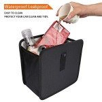 Car Trash Can, Foldable Hanging Car Garbage Can Large Capacity Waterproof Car Trash Bag, Leakproof Car Can, Car Storage Bag Organizer for Camping, Car Interior Accessories Black