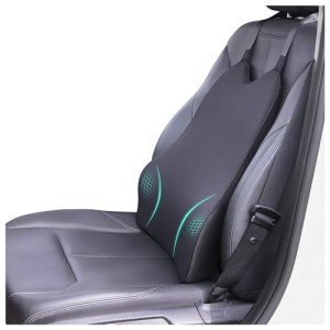 Lumbar Support Pillow for Car - Back Support for Medium to Large Vehicles - Soft Memory Foam Car Seat Cushion for Back Pain Relief - Dual Adjustable Straps Securely Fixed Car Lumbar Support -Black