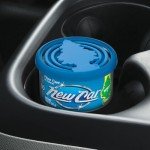 LITTLE TREES Car Air Freshener. Fiber Can Provides a Long-Lasting Scent for Auto or Home. Adjustable Lid for Desired Strength. New Car Scent, 4 Air Fresheners