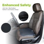 Wedge Car Seat Cushion for Driving Broaden Vision by Raised Back- Soft Dense Memory Foam Car Seat Cushion for Car Seat Driver/Passenger Offer Comfort and Relief for Sciatica,Hip,and Coccyx Pain(Black)