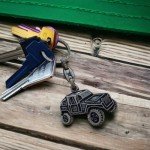 Dual Pack 4x4 Offroad Truck Off Road Car Bigfoot Truck Metal Oxide Color Key Chain Keyring Outdoor Accesory