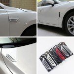 Azoepart 1 Pair Universal Car Air Flow Chrome Fender Side Vent Decor Sticker Air Flow Vent Door Hood Self-Adhesive Decal accesory for Car SUV Truck Wheel Well Arch or Side Bumper/Fenders,Black