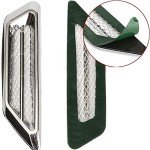 Azoepart 1 Pair Universal Car Air Flow Chrome Fender Side Vent Decor Sticker Air Flow Vent Door Hood Self-Adhesive Decal accesory for Car SUV Truck Wheel Well Arch or Side Bumper/Fenders,Black