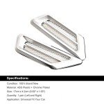 Azoepart 1 Pair Universal Car Air Flow Chrome Fender Side Vent Decor Sticker Air Flow Vent Door Hood Self-Adhesive Decal accesory for Car SUV Truck Wheel Well Arch or Side Bumper/Fenders,Black