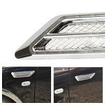 Azoepart 1 Pair Universal Car Air Flow Chrome Fender Side Vent Decor Sticker Air Flow Vent Door Hood Self-Adhesive Decal accesory for Car SUV Truck Wheel Well Arch or Side Bumper/Fenders,Black