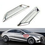 Azoepart 1 Pair Universal Car Air Flow Chrome Fender Side Vent Decor Sticker Air Flow Vent Door Hood Self-Adhesive Decal accesory for Car SUV Truck Wheel Well Arch or Side Bumper/Fenders,Black