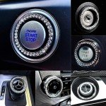 Bling Car Decor SD-1003 Crystal Rhinestone Car Bling Sticker Ring Emblem, Auto Start Engine Ignition Key & Button Bling, By (Silver) by