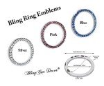 Bling Car Decor SD-1003 Crystal Rhinestone Car Bling Sticker Ring Emblem, Auto Start Engine Ignition Key & Button Bling, By (Silver) by