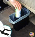 Carbage Can Premium Car Trash Can with Floor Mat Clip and Bag Securement Band | Keep Car Tidy with This 100% Water-Proof Car Trash Bin | Durable Car Garbage Can Suitable for Any Place in Your Vehicle