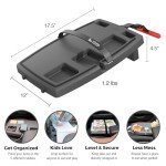 STUPID Car Tray - Classic Car Tray - Ultimate Car Organizer & Mobile Office - Includes 2 Elastic Straps - Quick-Release Seat Anchor - Dark Moon
