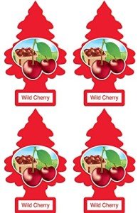 LITTLE TREES Car Air Freshener | Hanging Paper Tree for Home or Car | Wild Cherry | 4 Pack