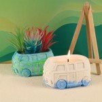 3D Car succulent plant flowerpot resin silicone mold cute cartoon car storage box candle cup concrete gypsum silicone mold