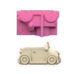 3D Car succulent plant flowerpot resin silicone mold cute cartoon car storage box candle cup concrete gypsum silicone mold