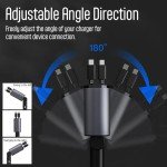 Retractable Phone Charger - Fast Car Charger USB C - Retractable Phone Charger 4 in 1 Retractable Car Charger - Retractable Charger for Apple and Android USB C - Car Gadgets, Car Must Haves