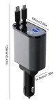 Retractable Phone Charger - Fast Car Charger USB C - Retractable Phone Charger 4 in 1 Retractable Car Charger - Retractable Charger for Apple and Android USB C - Car Gadgets, Car Must Haves