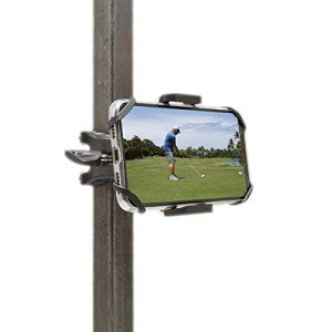 Golf Gadgets® - Swing Recording System | Golf Cart or Pull Cart Mount for Smartphone. Compatible with iPhones, Samsung Galaxy, HTC, Any Phone. (Bar Mount)