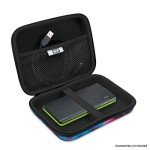 USA GEAR Hard Shell Electronic Organizer Travel Case 7.5 Inch - GPS Cases with Accessory Pocket and Water Resistant Exterior Compatible with Garmin GPS, Chargers, and More Electronics - Galaxy