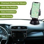 LAX Gadgets Premium Phone Car Mount - Strong Suction Cup Movable Jaws- Car Mount with Powerful Suction Cup for Windshield or Dashboard for All Smartphones - Black