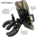 Golf Gadgets® - Swing Recording System | Golf Cart or Pull Cart Mount for Smartphone. Compatible with iPhones, Samsung Galaxy, HTC, Any Phone. (Bar Mount)
